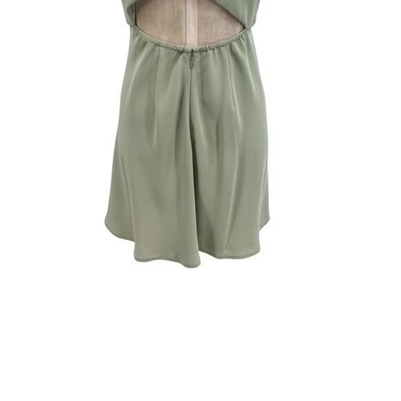 Aritiza‎ Babaton Hamptons Mini Dress Short Sleeve Cut Out Sage Green Size 0 - Picture 11 of 14